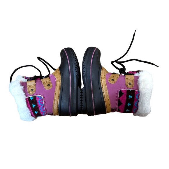 London Fog Kids Lil Tottenham Waterproof Winter Boots Size 6M Brown/Pink Durable - Picture 5 of 7